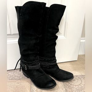 Naughty Monkey suede boots with tassels and sparkle, size 10